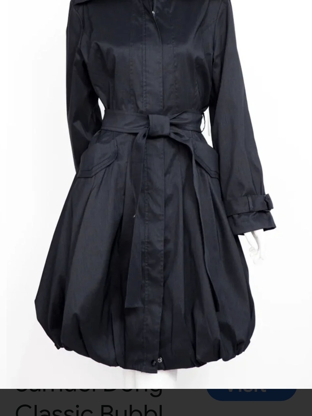 Joseph Ribkoff Black Trench Coat with Self-Tie Belt - Picture 2 of 16